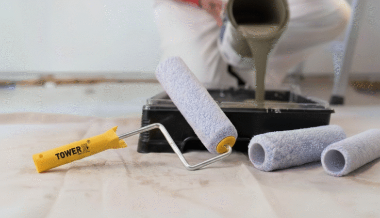 Paint Roller and Brush