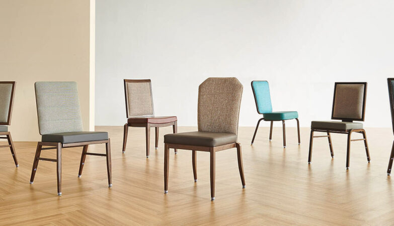 Metal Wood-Grain Chair